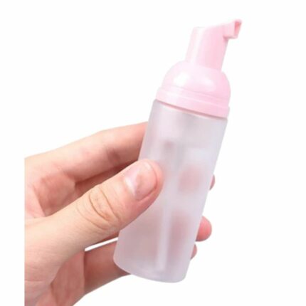Frasco Pump Espumador para Higienização rosa com transparente fosco 50ml