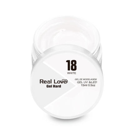 Gel de Alongamento para Unhas 18 White Linha Hard Real Love 15ml