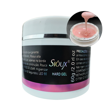 Gel Hard Sioux Silk Nude 60g Para Alongamento de Unhas