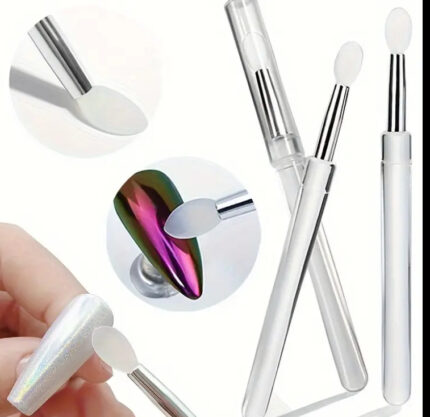 Pincel de silicone para pó cromo