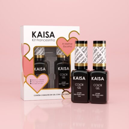 Kit Francesinha KAISA – Esmalte em Gel 12ML (Renda & Branco)