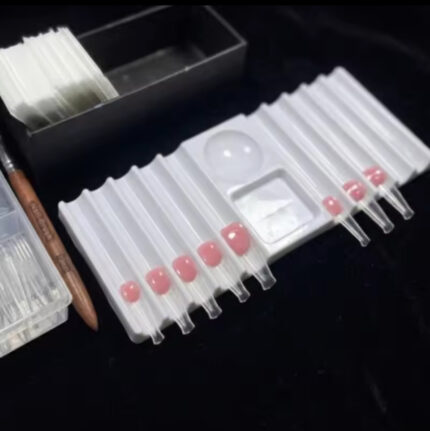 Suporte Duplo para Nail Art com Paleta de Cores